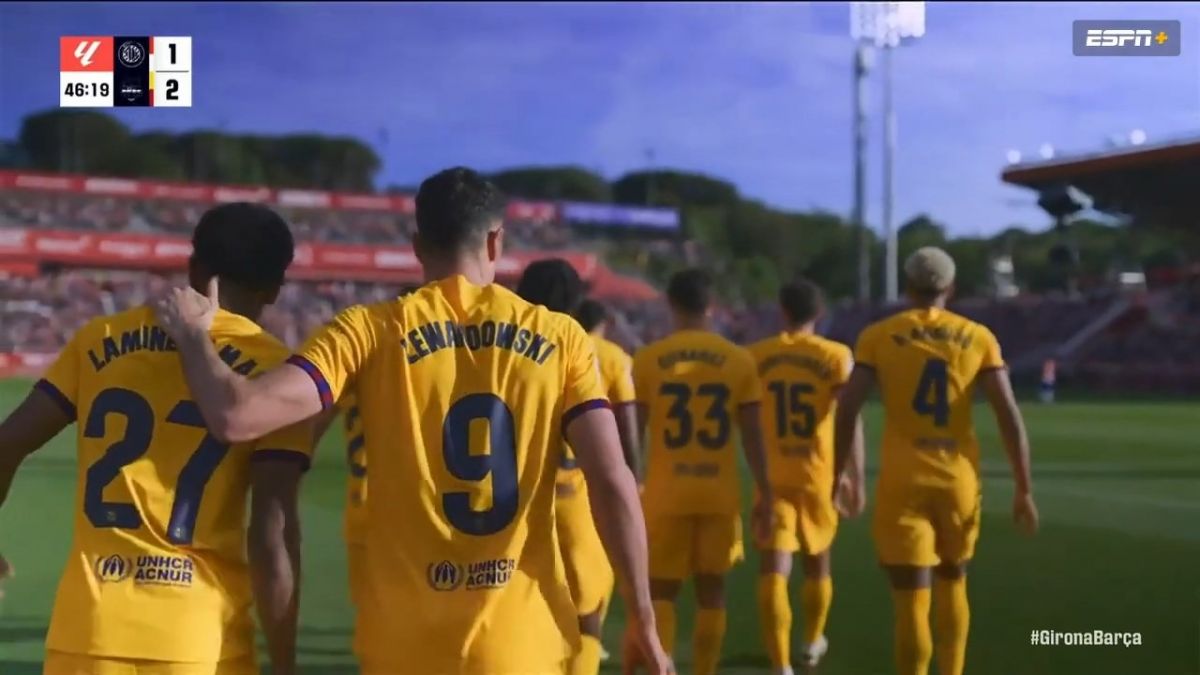 گل دوم بارسلونا به خیرونا (لواندوفسکی - پنالتی)