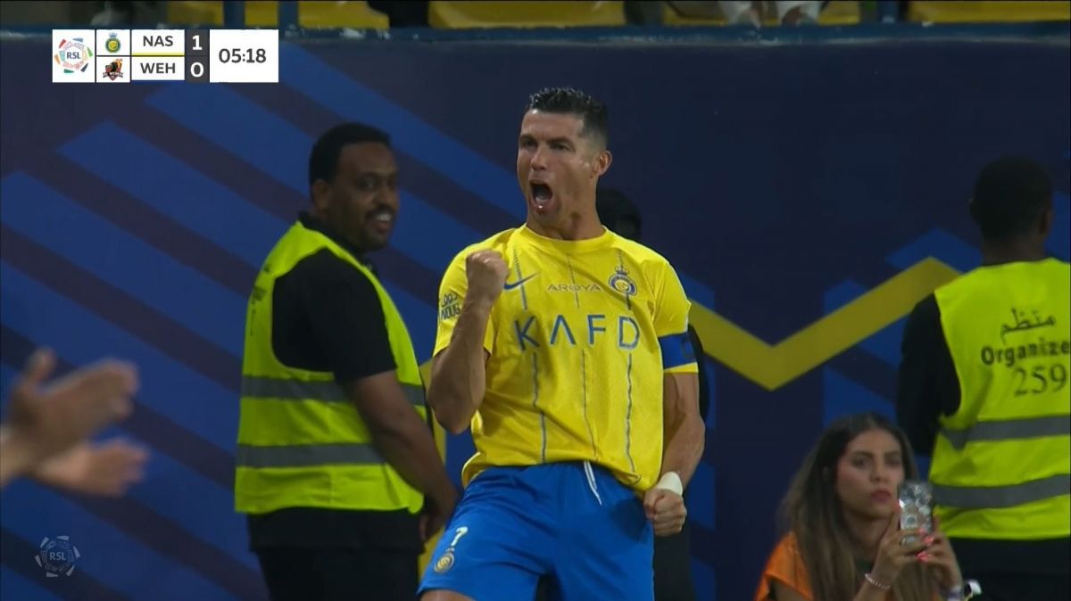 گل اول النصر به الوحده عربستان (رونالدو)