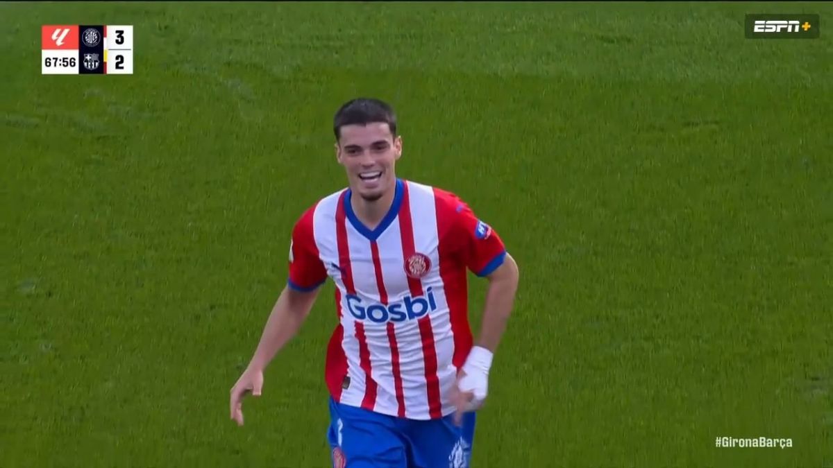 گل سوم خیرونا به بارسلونا (گوتیرز)