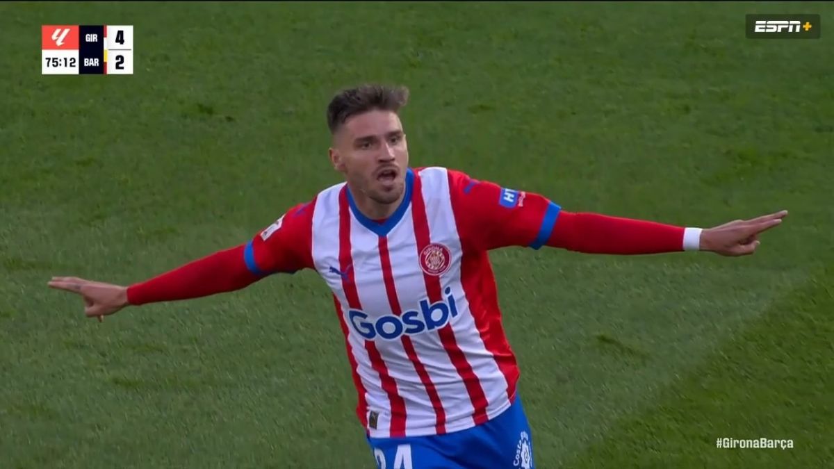 گل چهارم خیرونا به بارسلونا (دبل کریستین پورتو)