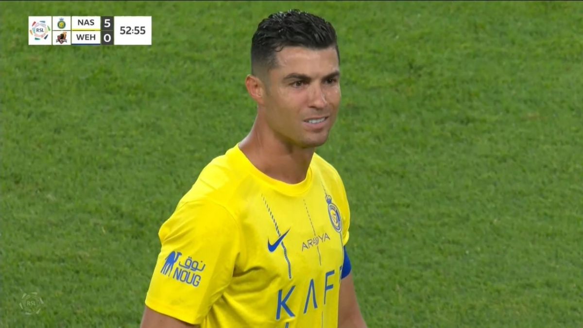 گل پنجم النصر به الوحده (هت تریک رونالدو)