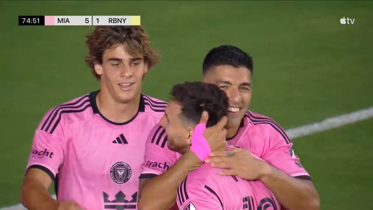 گل پنجم اینتر میامی به نیویورک ردبولز (دبل سوارز با چهارمین پاس گل مسی)