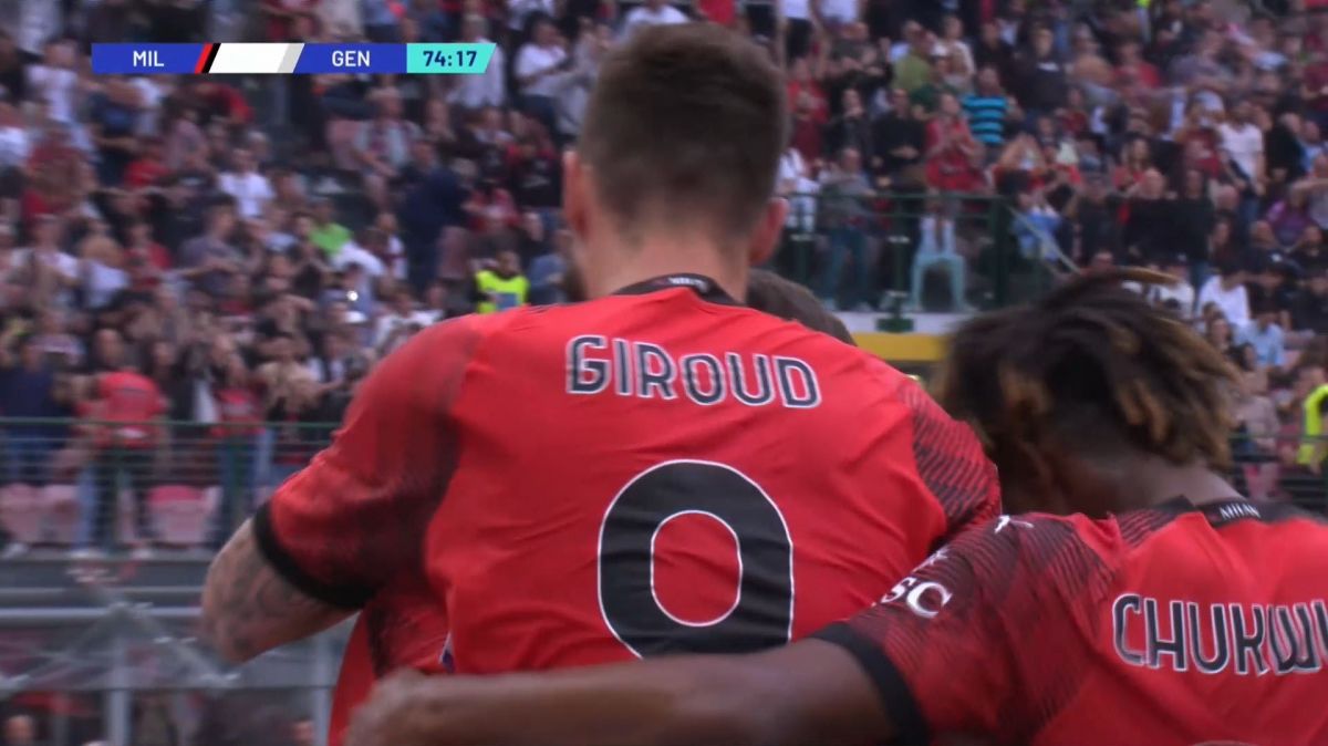 گل سوم میلان به جنوا (اولیویه ژیرو)