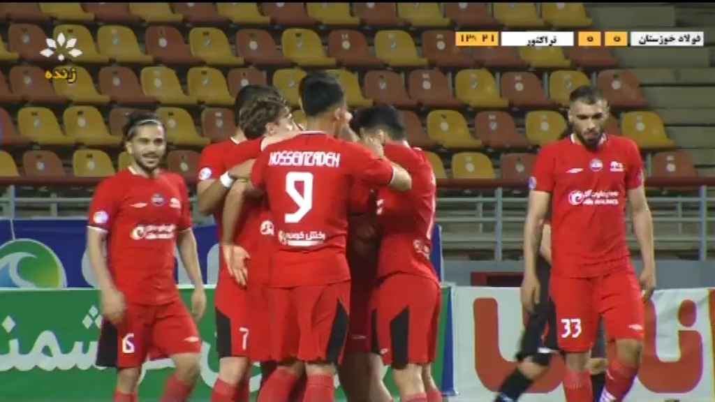 گل اول تراکتور به فولاد (سوپرگل قیچی شجاع خلیل زاده)