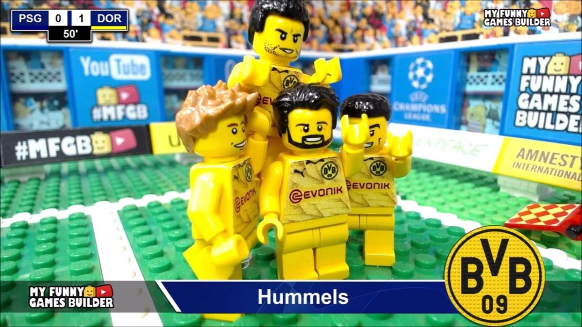 شبیه سازی بازی پاری سن ژرمن 0-1 دورتموند با عروسک لگو