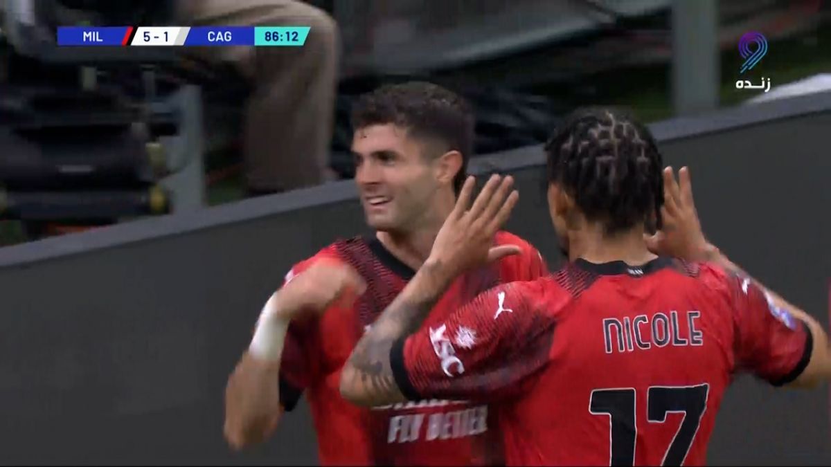 گل پنجم میلان به کالیاری (دبل کریستین پولیشیچ)