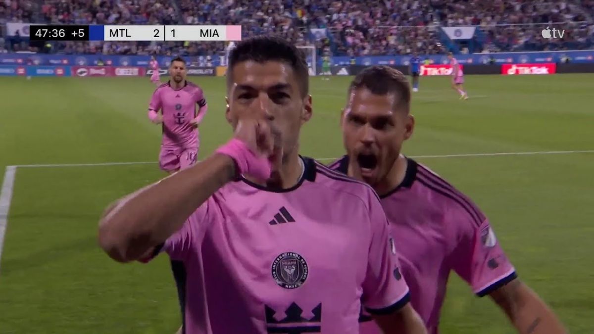 گل دوم اینتر میامی به مونترال ایمپکت (سوارز)