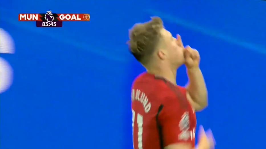 گل سوم منچستریونایتد به نیوکاسل (راسموس هویلوند)