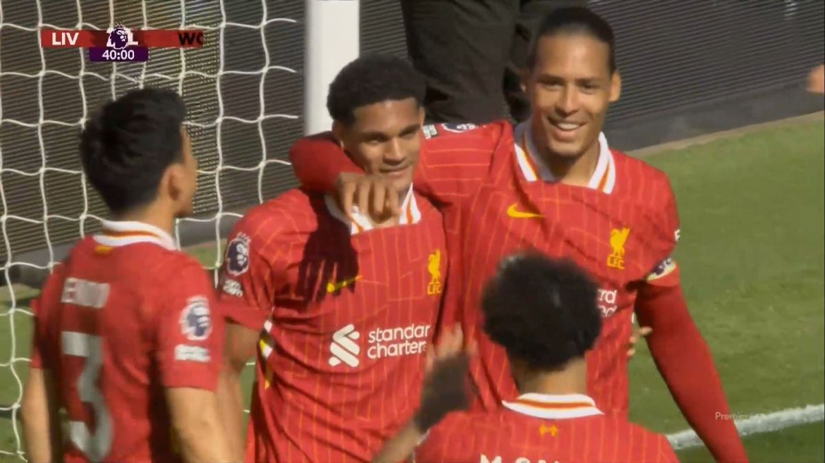 گل دوم لیورپول به ولورهمپتون (جرل کوانسا)