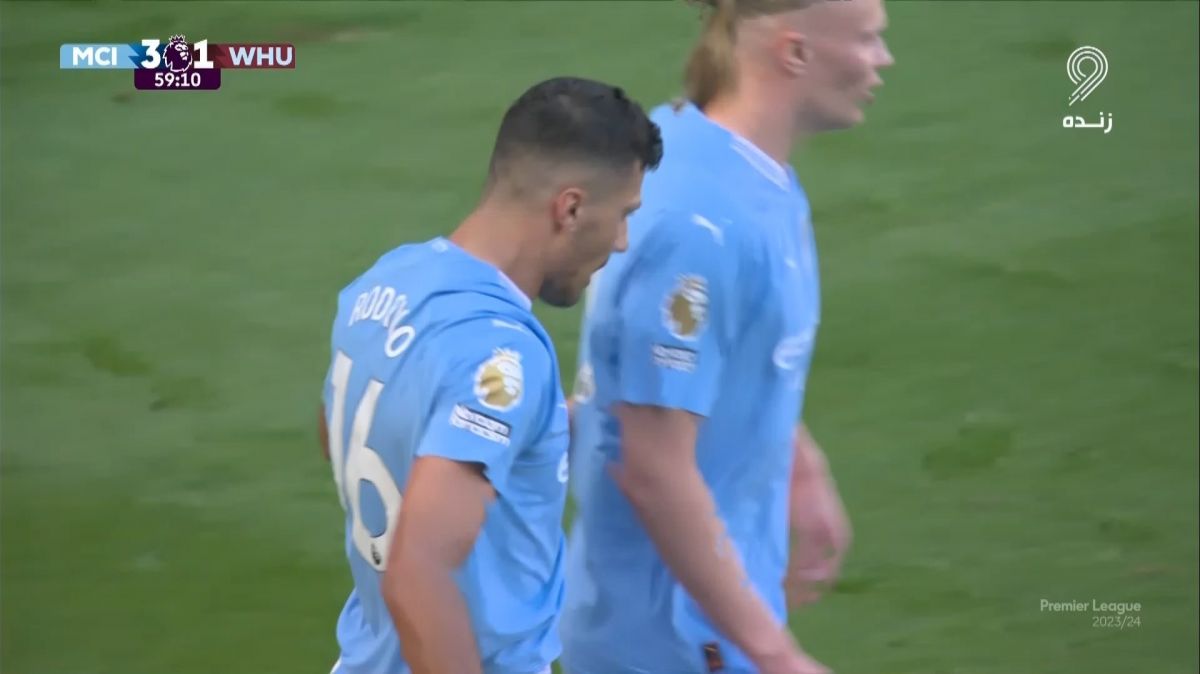 گل سوم منچسترسیتی به وستهام (رودری)