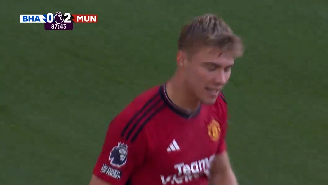 گل دوم منچستریونایتد به برایتون (راسموس هویلوند)