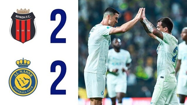 خلاصه بازی الریاض 2-2 النصر