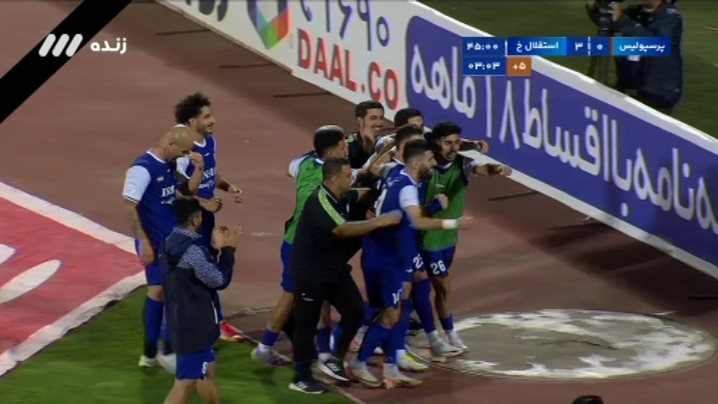 گل سوم استقلال خوزستان به پرسپولیس (دبل کاظمی)