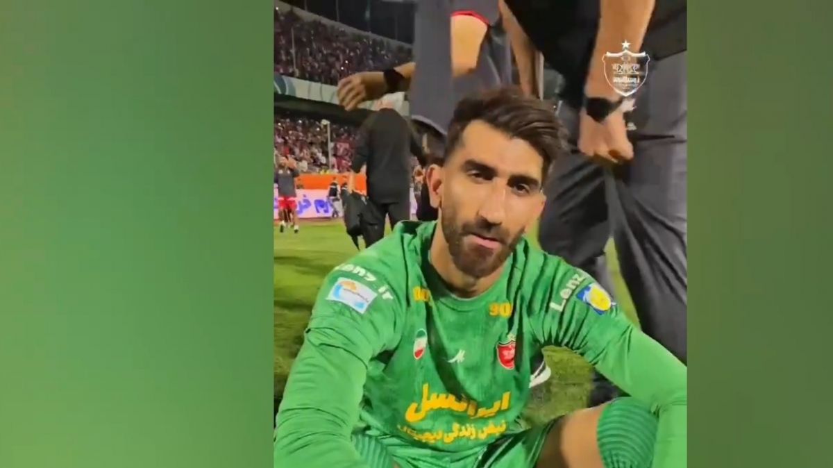 شادی بازیکنان پرسپولیس پس از برتری مقابل استقلال خوزستان از زاویه دوربین باشگاه پرسپولیس