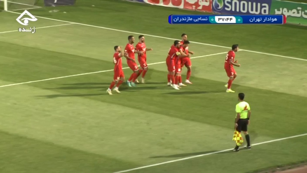 گل اول نساجی مازندران به هوادار (گل به خودی صائب محبی)