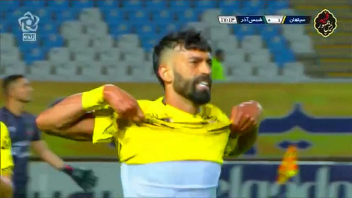 گل دوم سپاهان به شمس آذر (حرکت فوق العاده و دبل رضاییان)