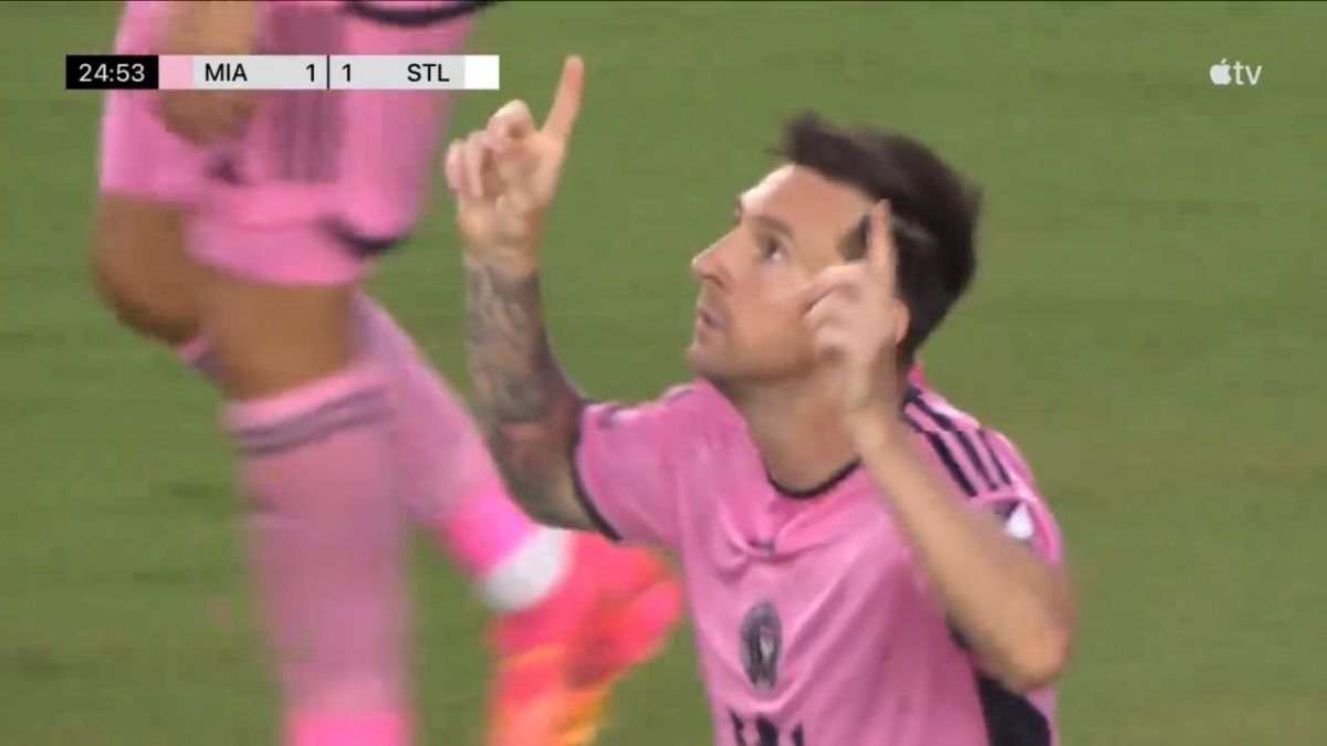 گل اول اینتر میامی به سنت لوئیس سیتی (لیونل مسی)