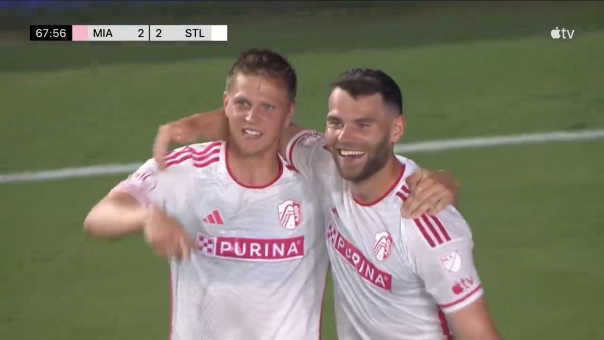 گل سوم سنت لوئیس سیتی به اینتر میامی (گل به خودی سوارز)