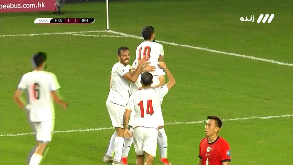 گل سوم ایران به هنگ کنگ (هت تریک مهدی طارمی)