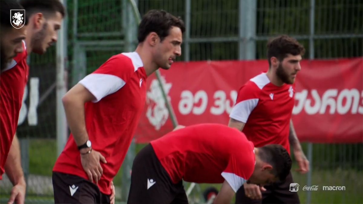 لحظاتی از تمرینات تیم ملی گرجستان برای یورو با حضور ولسیانی مدافع پرسپولیس