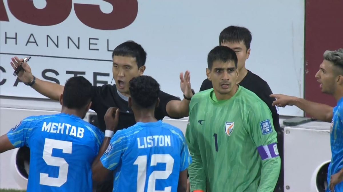 گل اول قطر به هند (آیمن یوسف با اشتباه تیم داوری)