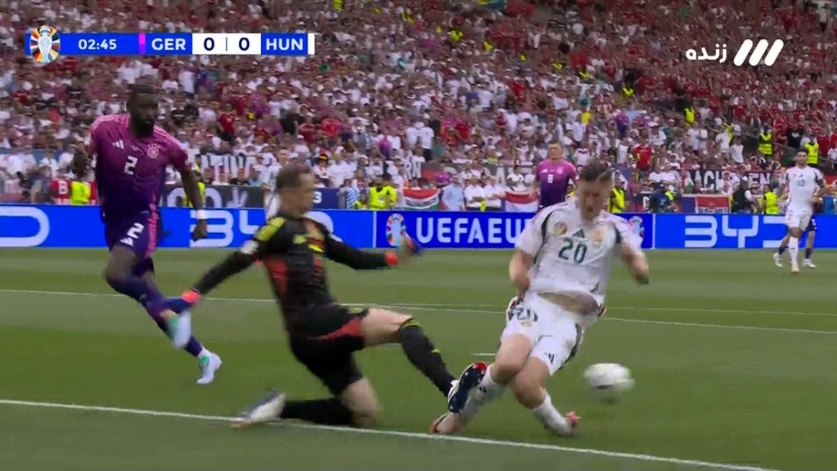 مانوئل نویر مانع از گلزنی بازیکن مجارستان روی اشتباه کیمیش در ثانیه 13 شد!