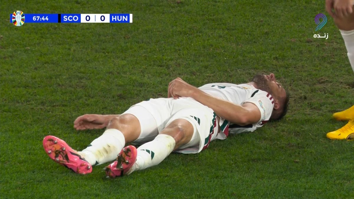 مصدومیت دردناک و ترسناک بازیکن مجارستان مقابل اسکاتلند