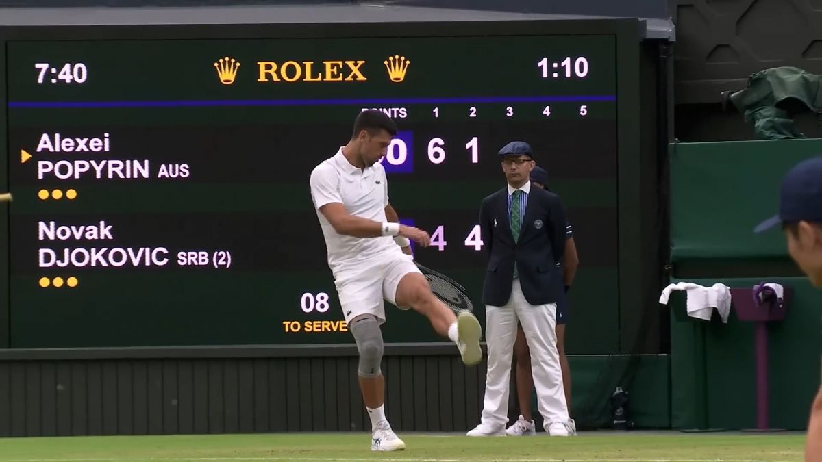 شادی تماشاگران تنیس ویمبلدون پس از برتری انگلیس مقابل سوئیس و واکنش جالب جوکوویچ