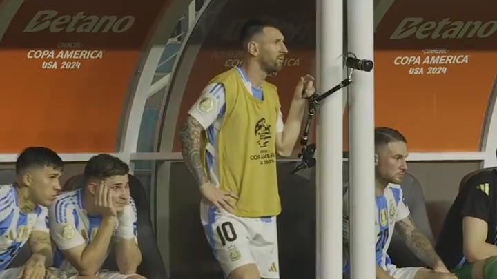 ری اکشن مسی هنگام به ثمر رسیدن گل قهرمانی آرژانتین مقابل کلمبیا