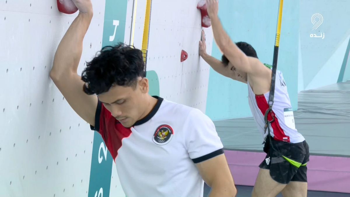 المپیک 2024/ شکست رضا علیپور در نیمه نهایی ماده سرعت سنگ‌نوردی مقابل حریف اندونزیایی