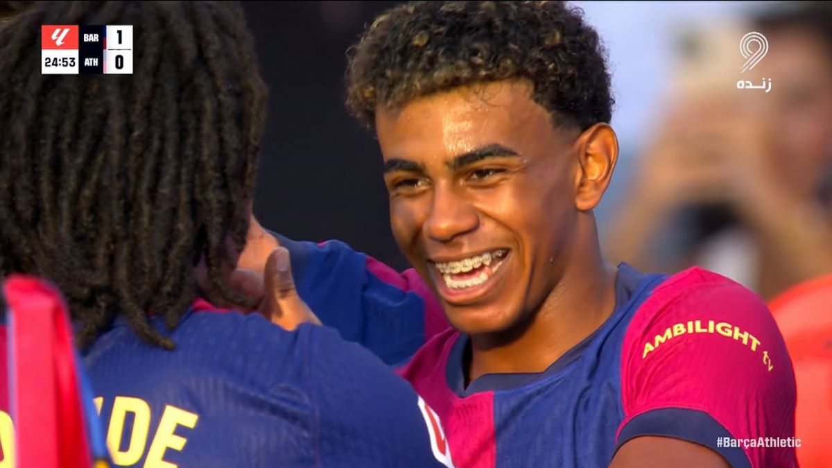 گل اول بارسلونا به اتلتیک بیلبائو (سوپرگل یامال)