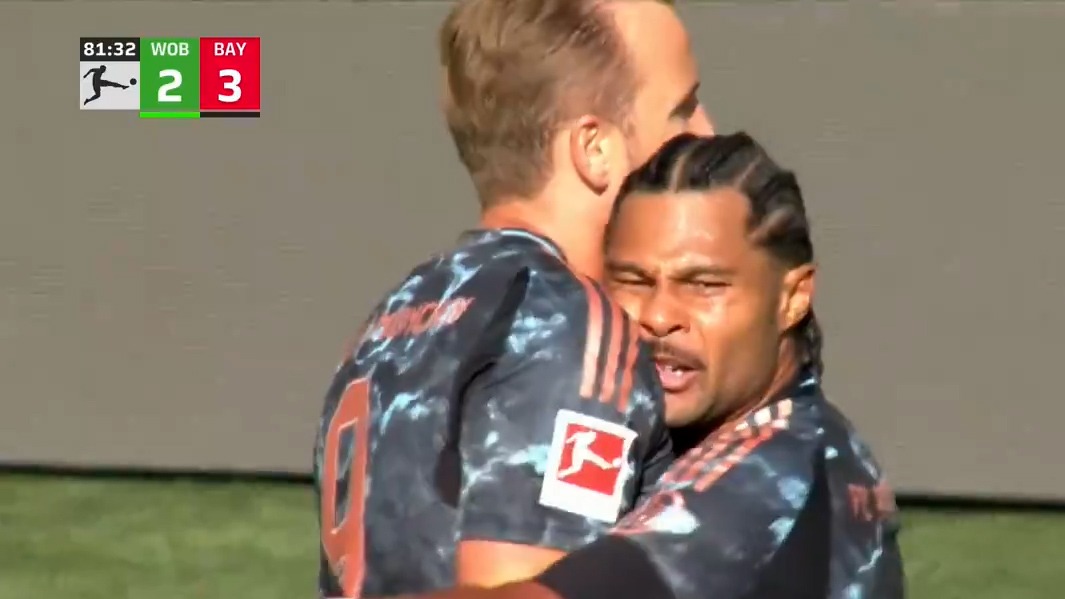 گل سوم بایرن مونیخ به وولفسبورگ (سرژ گنبری)