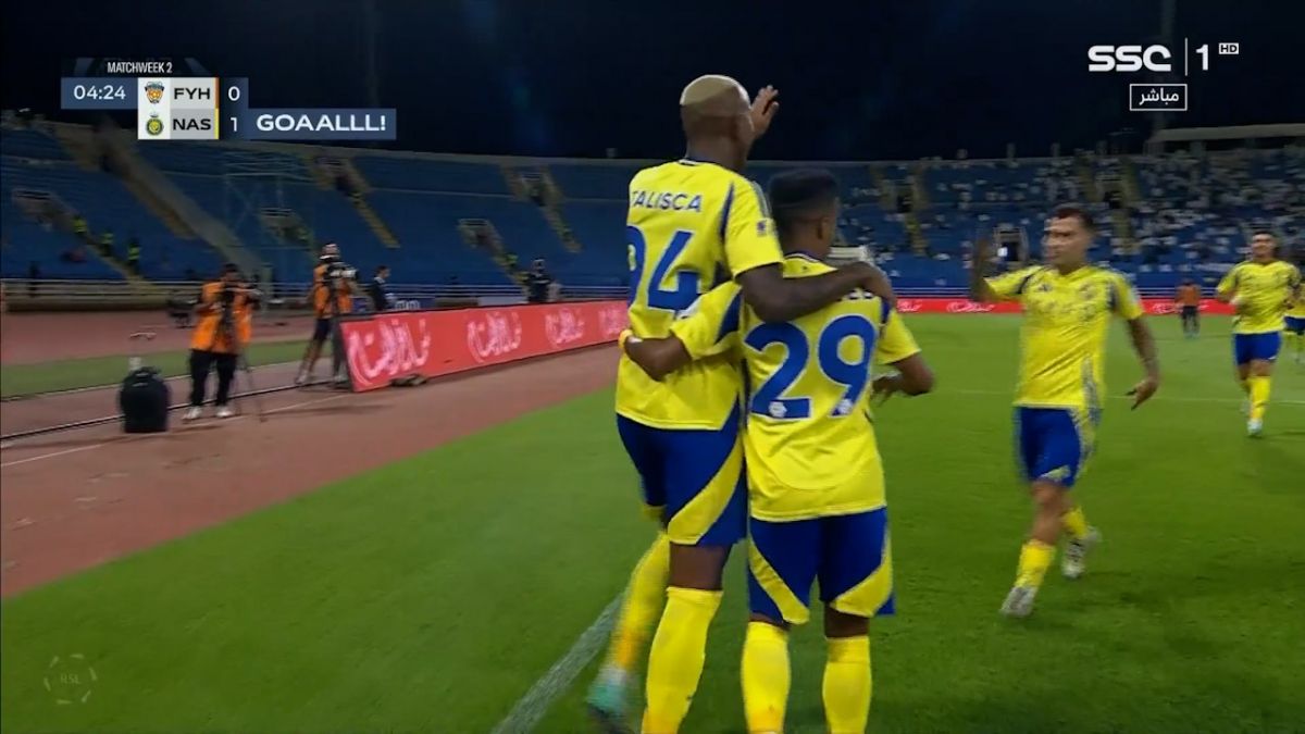 گل اول النصر به الفیحا (اندرسون تالیسکا - پاس گل رونالدو)