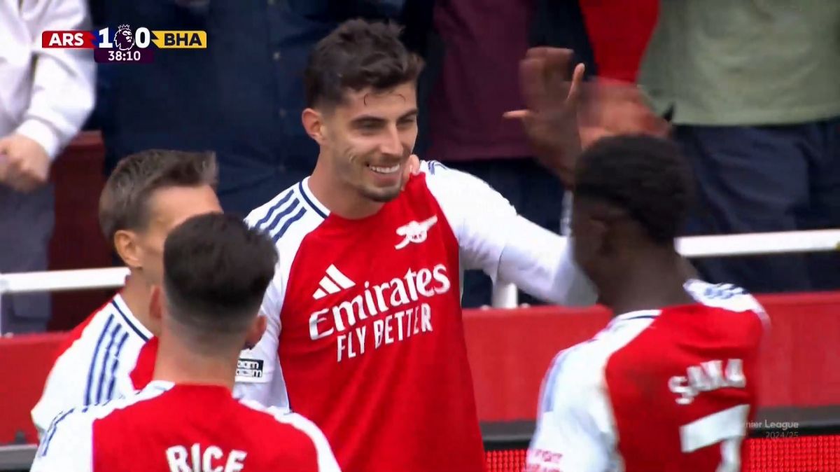 گل اول آرسنال به برایتون (کای هاورتز)