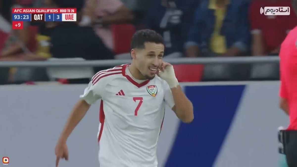 گل سوم امارات به قطر (سوپرگل احمد صالح)