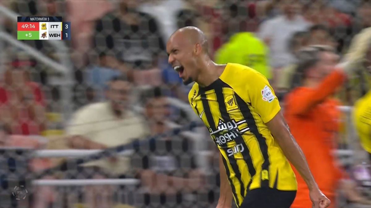 گل سوم الاتحاد به الوحده عربستان (فابینیو)