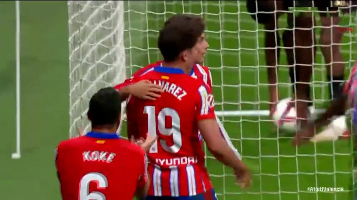گل سوم اتلتیکو مادرید به والنسیا (آلوارز)