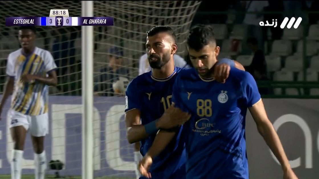 گل سوم استقلال به الغرافه (آرش رضاوند)