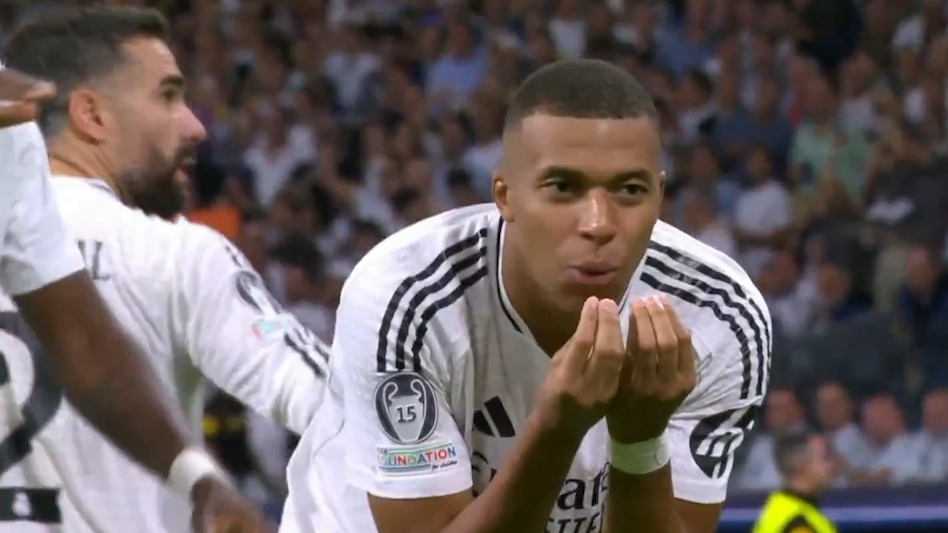 گل اول رئال مادرید به اشتوتگارت (کیلیان امباپه)