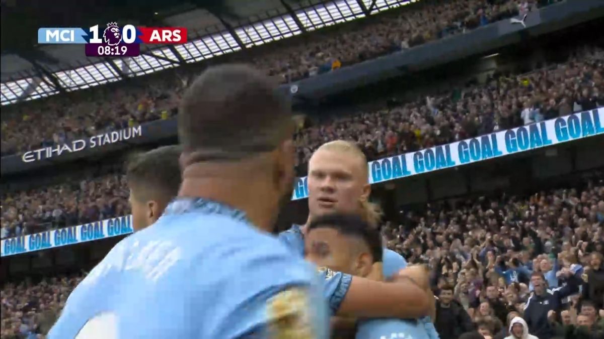 گل اول منچسترسیتی به آرسنال (هالند)