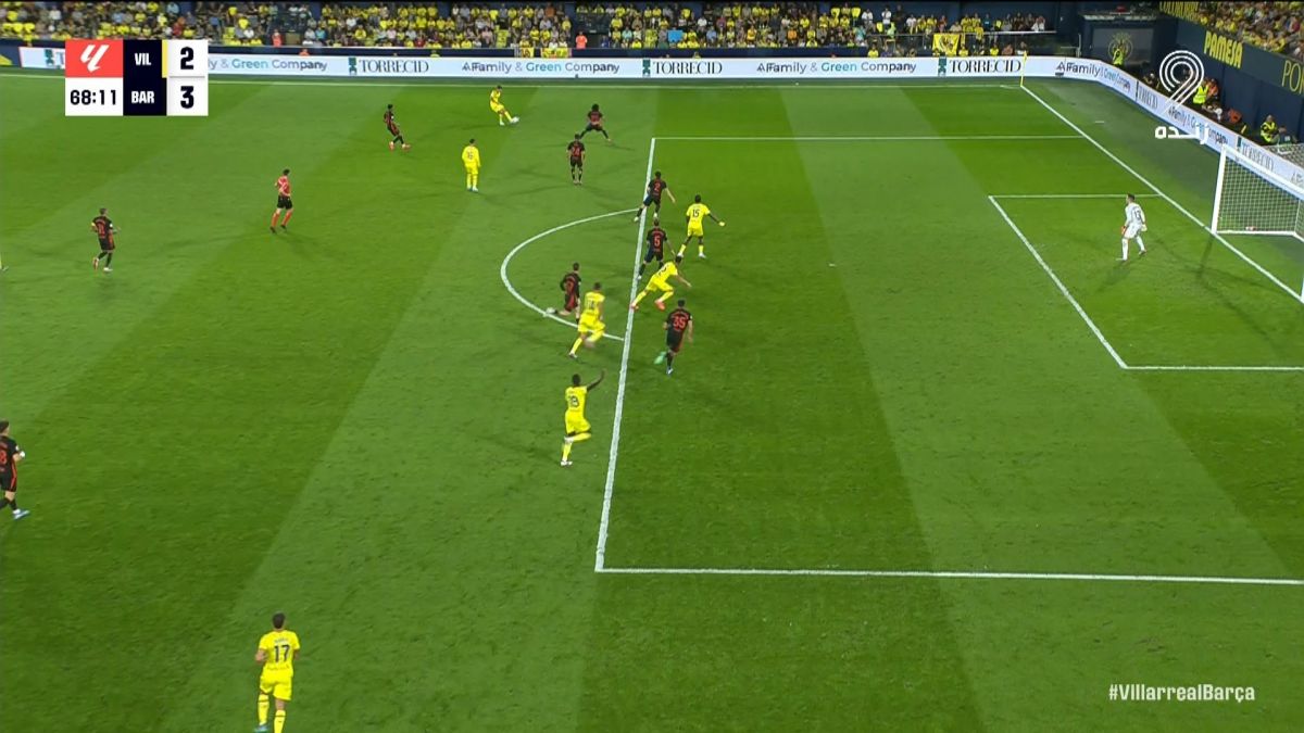 گل دوم ویارئال به بارسلونا که به دلیل آفساید مردود اعلام شد