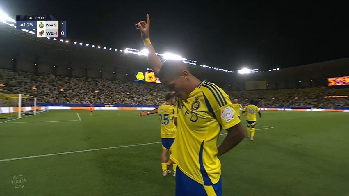 گل اول النصر به الوحده عربستان (گل چیپ زیبای آنجلو)