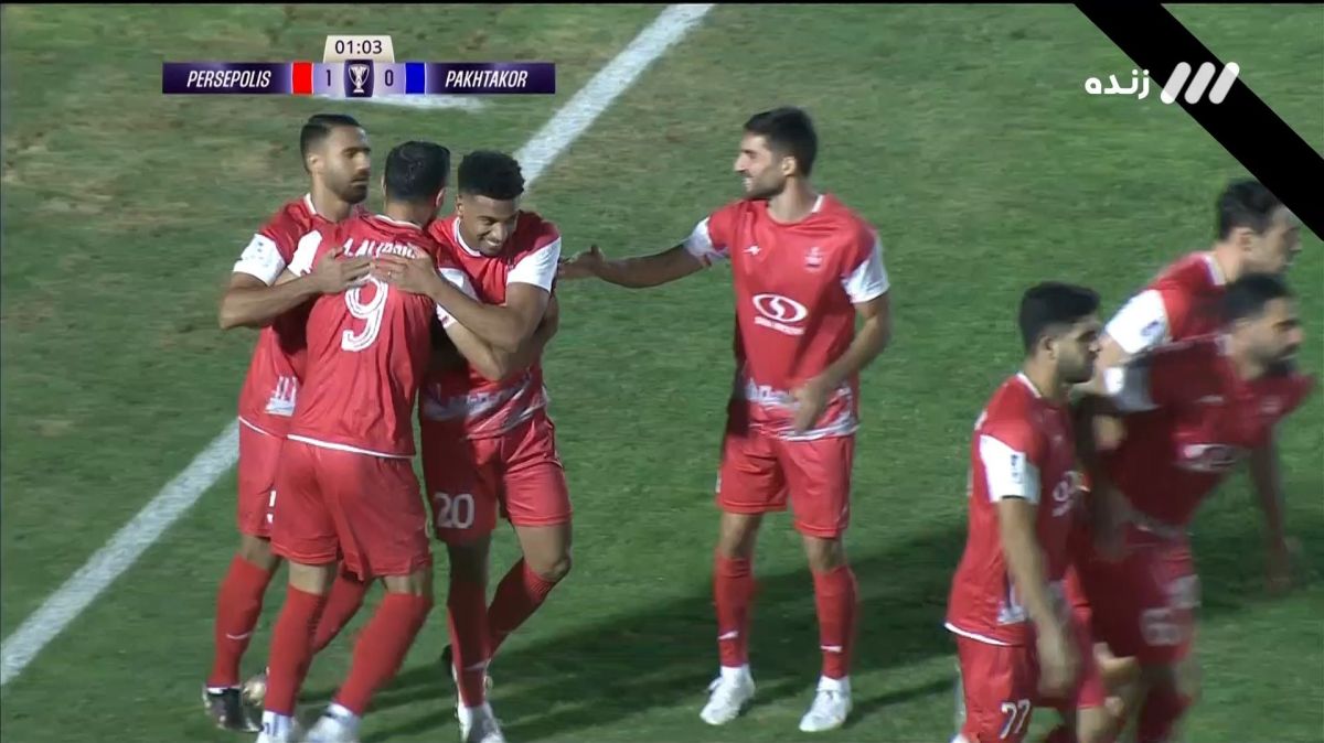 گل اول پرسپولیس به پاختاکور (علیپور روی پاس زیبای امیری)