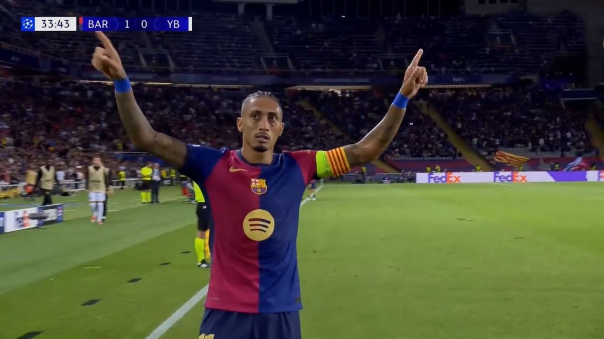 گل دوم بارسلونا به یانگ بویز (رافینیا)