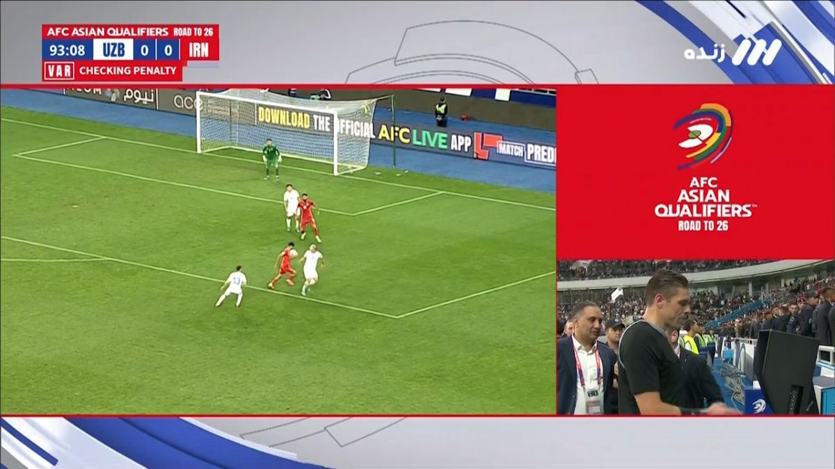 رد پنالتی ایران مقابل ازبکستان پس از بازبینی داور با کمک داور ویدیویی