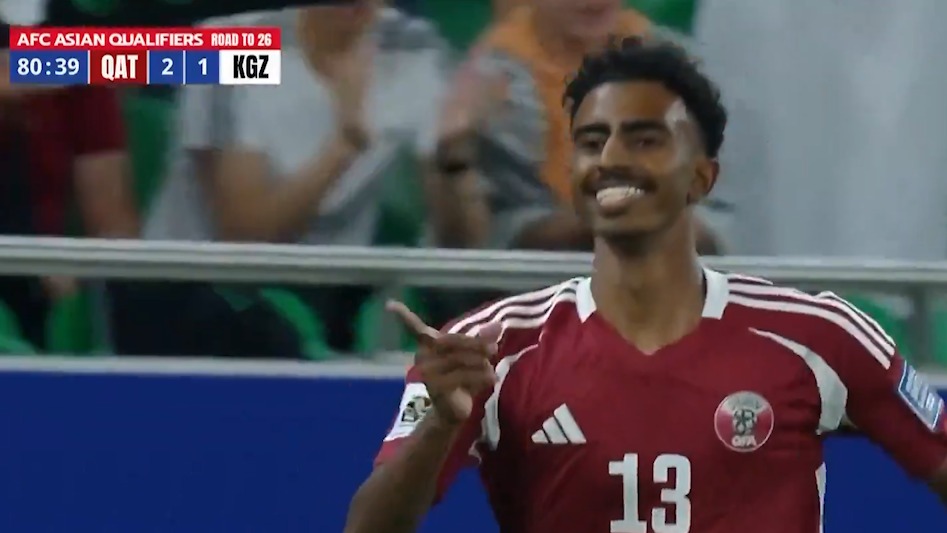 گل سوم قطر به قرقیزستان (الحسن)