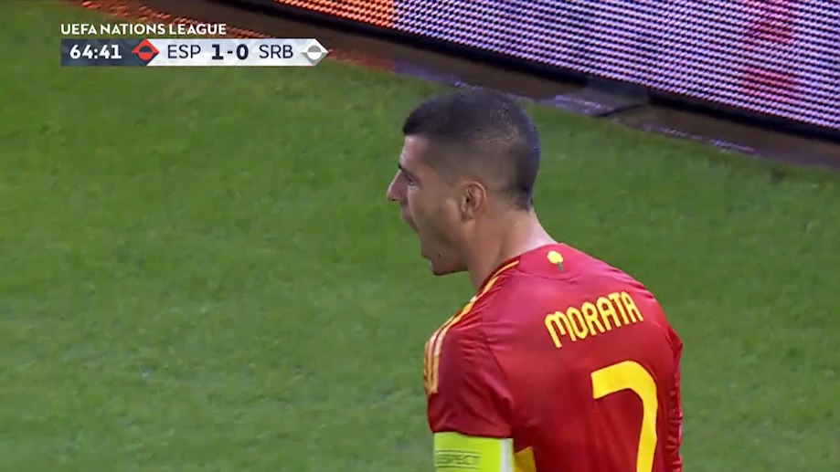 گل دوم اسپانیا به صربستان (موراتا )