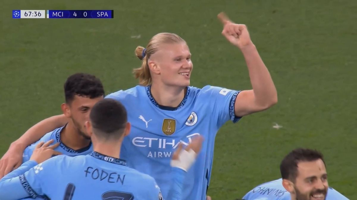 گل چهارم منچسترسیتی به اسپارتا پراگ (دبل ارلینگ هالند)