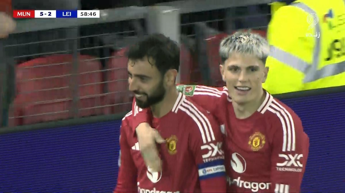گل پنجم منچستریونایتد به لسترسیتی (دبل برونو فرناندز)