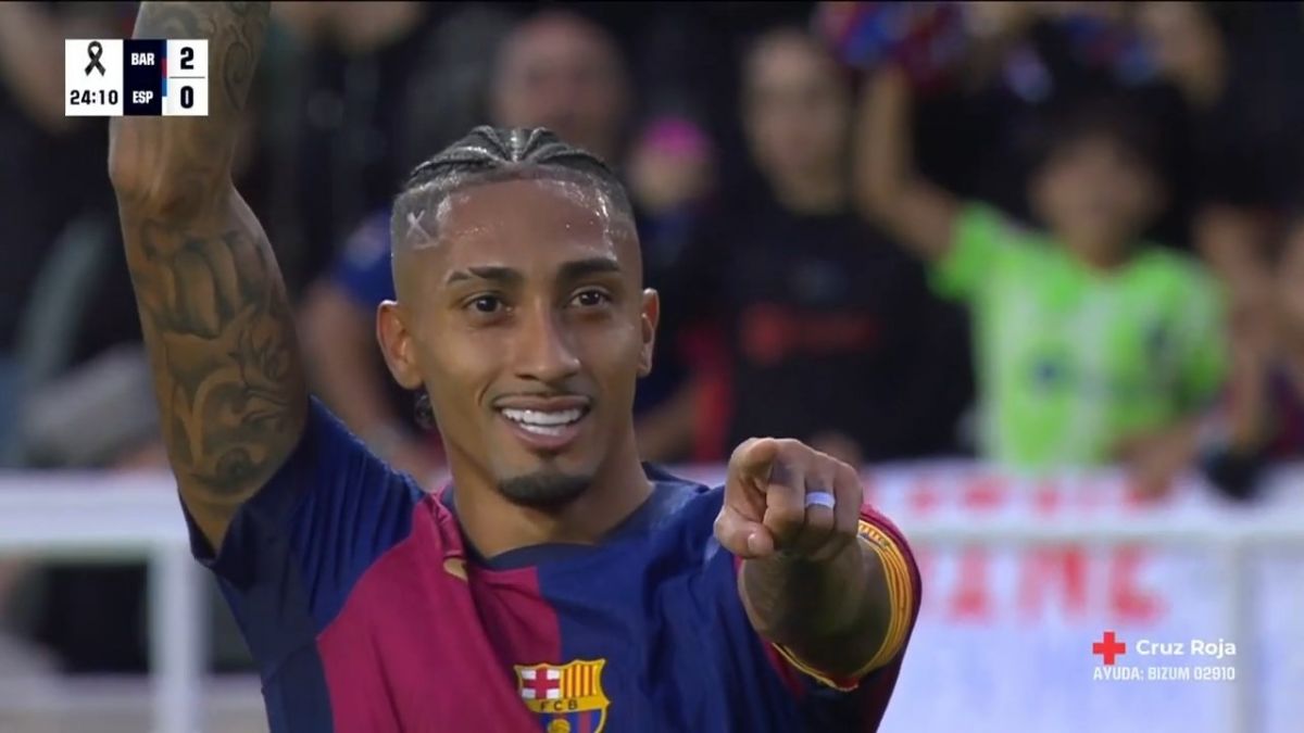 گل دوم بارسلونا به اسپانیول (رافینیا)